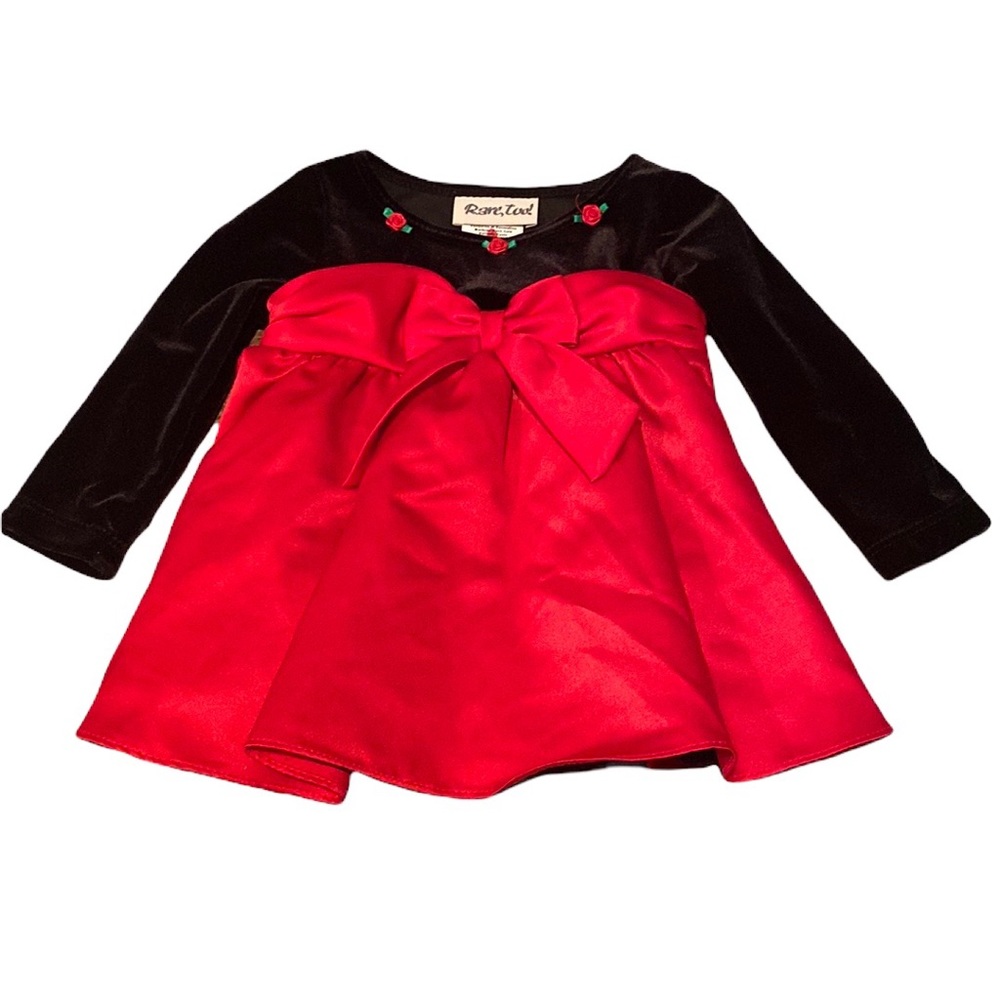 Red & Black Baby Christmas Dress